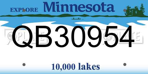 QB30954 Minnesota License Plate