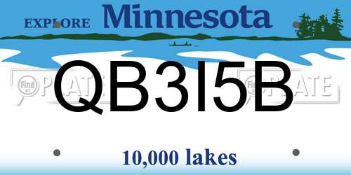 QB3I5B Minnesota License Plate