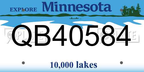 QB40584 Minnesota License Plate