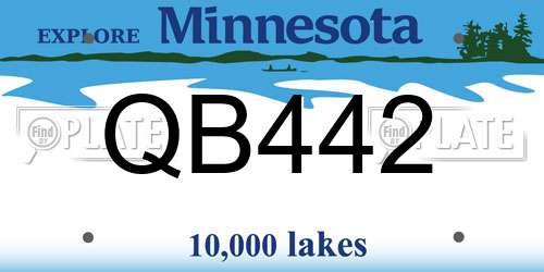 QB442 Minnesota License Plate