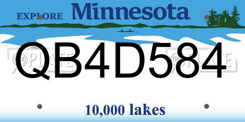 QB4D584 Minnesota License Plate