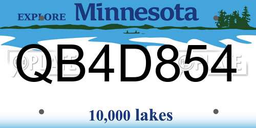 QB4D854 Minnesota License Plate