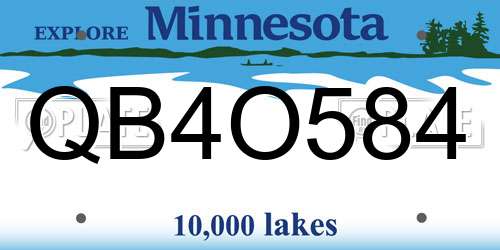 QB4O584 Minnesota License Plate
