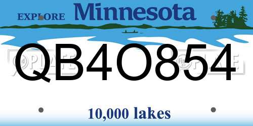 QB4O854 Minnesota License Plate
