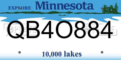 QB4O884 Minnesota License Plate