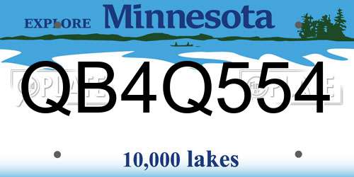 QB4Q554 Minnesota License Plate