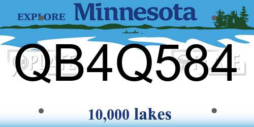 QB4Q584 Minnesota License Plate