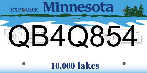 QB4Q854 Minnesota License Plate