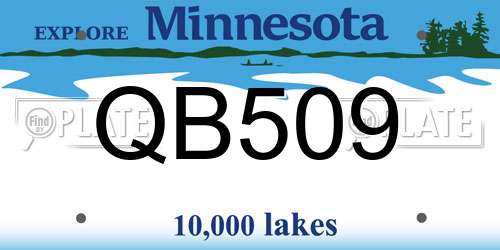 QB509 Minnesota License Plate