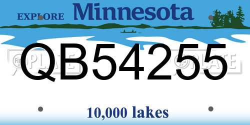QB54255 Minnesota License Plate