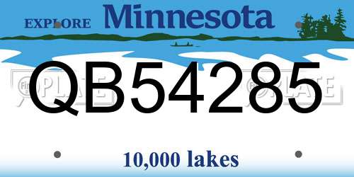 QB54285 Minnesota License Plate