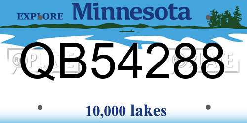 QB54288 Minnesota License Plate
