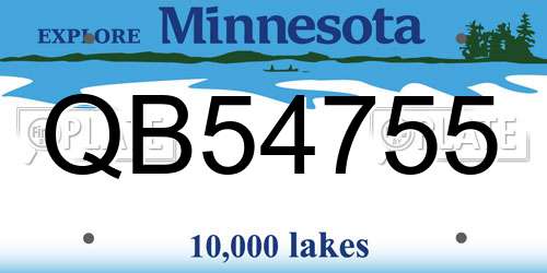 QB54755 Minnesota License Plate