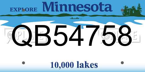 QB54758 Minnesota License Plate