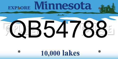 QB54788 Minnesota License Plate