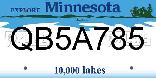 QB5A785 Minnesota License Plate