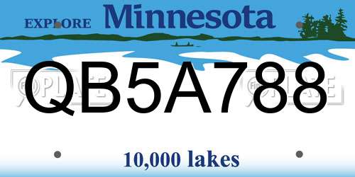 QB5A788 Minnesota License Plate