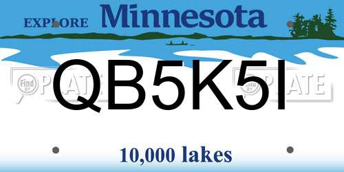QB5K5I Minnesota License Plate