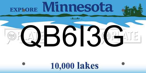 QB6I3G Minnesota License Plate