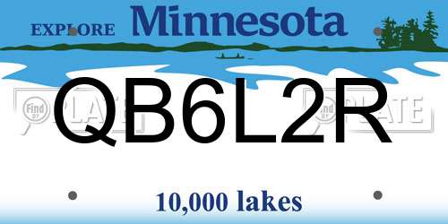QB6L2R Minnesota License Plate