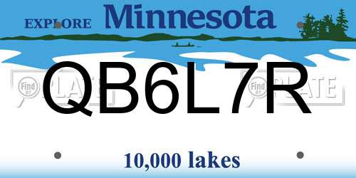 QB6L7R Minnesota License Plate