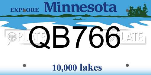 QB766 Minnesota License Plate
