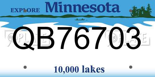 QB76703 Minnesota License Plate