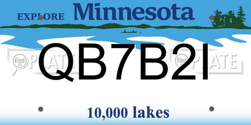 QB7B2I Minnesota License Plate
