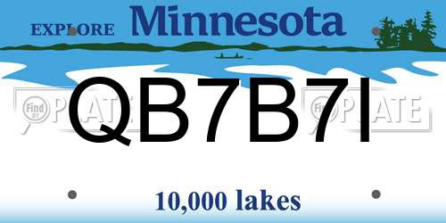 QB7B7I Minnesota License Plate