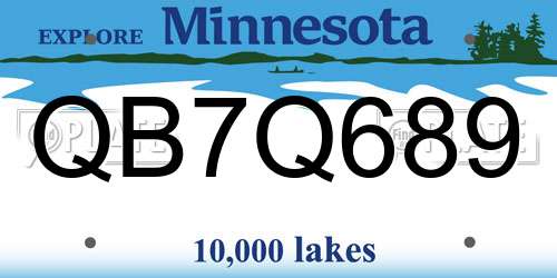 QB7Q689 Minnesota License Plate