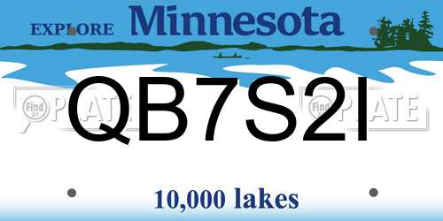 QB7S2I Minnesota License Plate