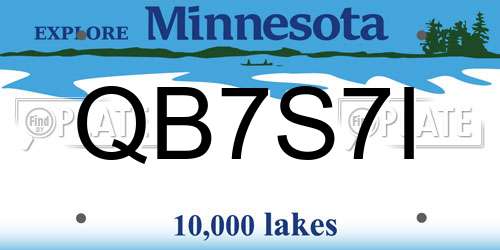 QB7S7I Minnesota License Plate