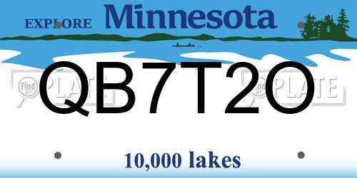 QB7T2O Minnesota License Plate
