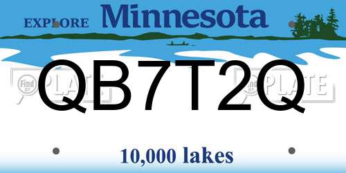 QB7T2Q Minnesota License Plate