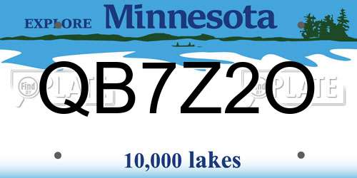QB7Z2O Minnesota License Plate
