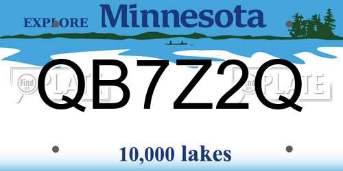 QB7Z2Q Minnesota License Plate