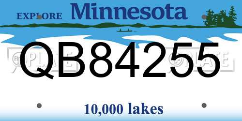 QB84255 Minnesota License Plate