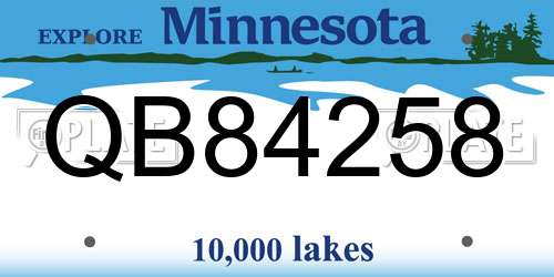 QB84258 Minnesota License Plate
