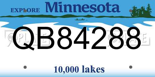 QB84288 Minnesota License Plate