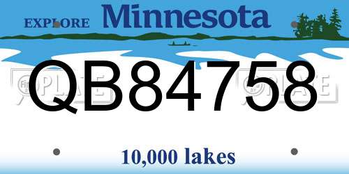 QB84758 Minnesota License Plate