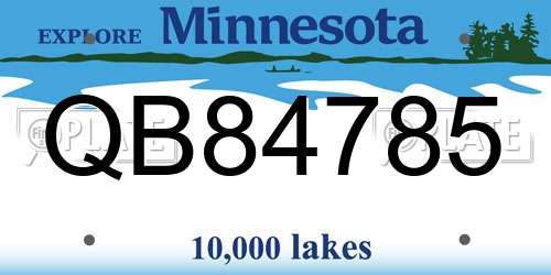 QB84785 Minnesota License Plate