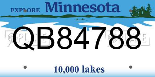 QB84788 Minnesota License Plate