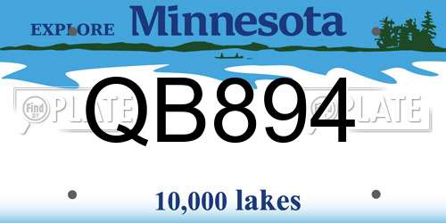 QB894 Minnesota License Plate