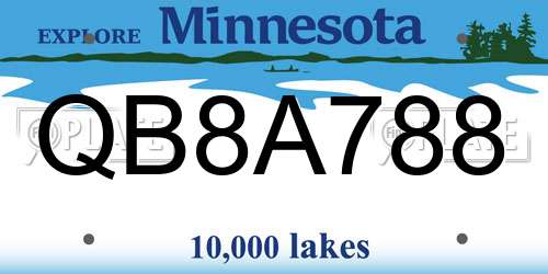 QB8A788 Minnesota License Plate