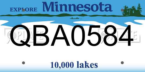 QBA0584 Minnesota License Plate