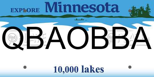 QBAOBBA Minnesota License Plate