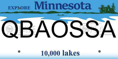 QBAOSSA Minnesota License Plate