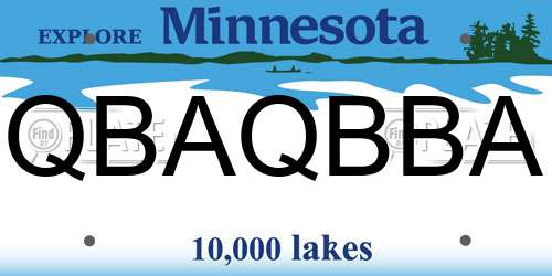 QBAQBBA Minnesota License Plate