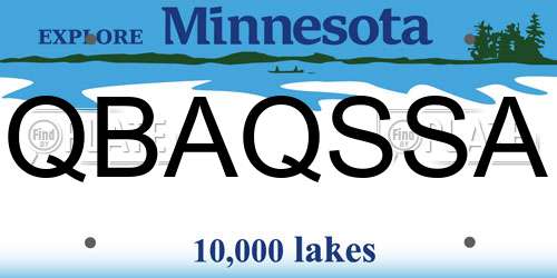 QBAQSSA Minnesota License Plate