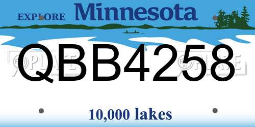 QBB4258 Minnesota License Plate